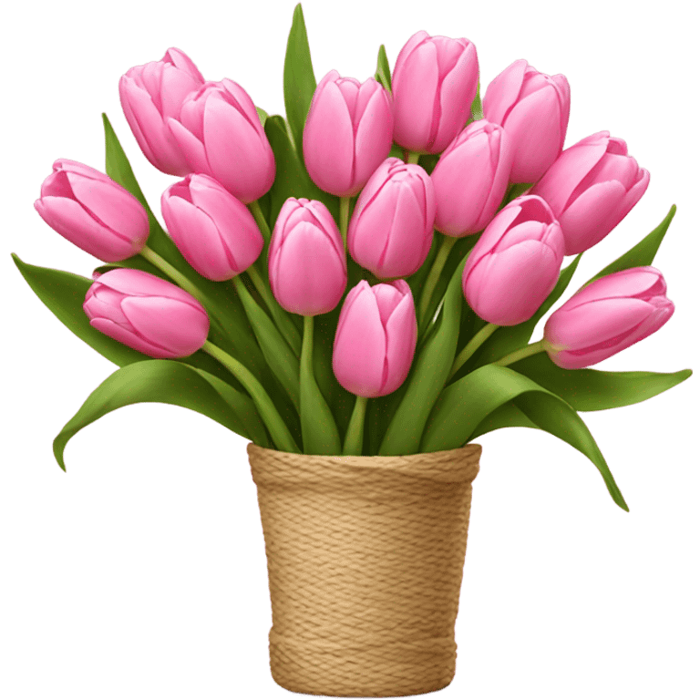 Pink bouquet of tulips emoji