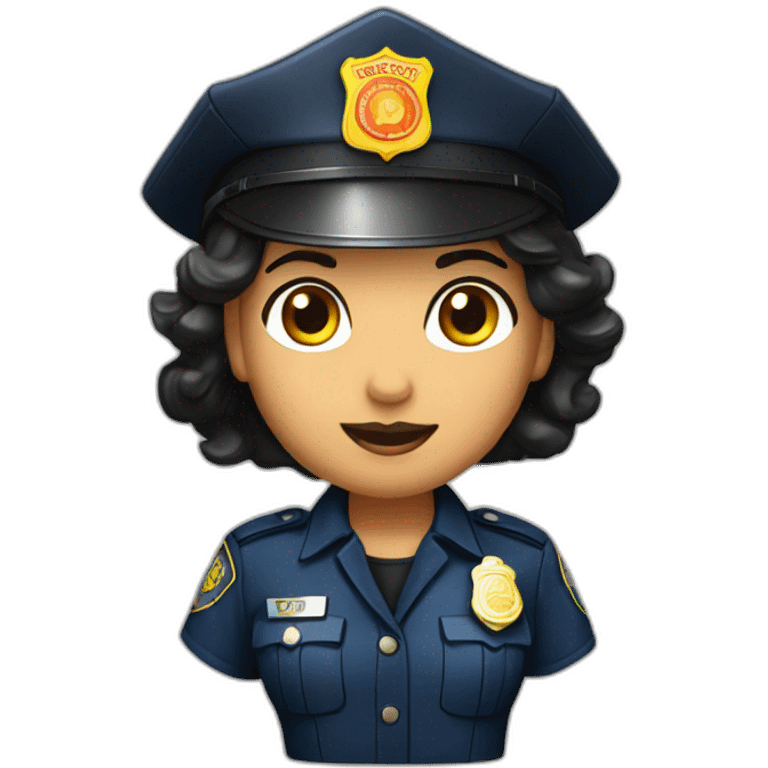 hot pepper police officer, female, black hair emoji