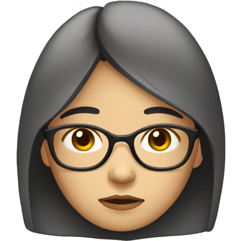 Sad Asian female with glasses emoji