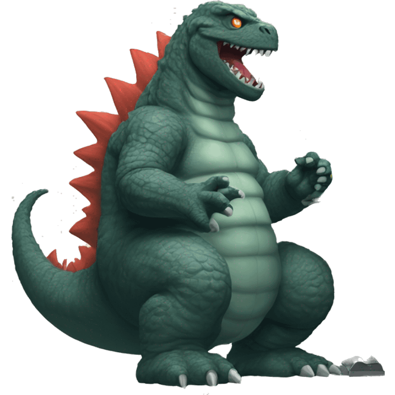 Godzilla playing videogames emoji