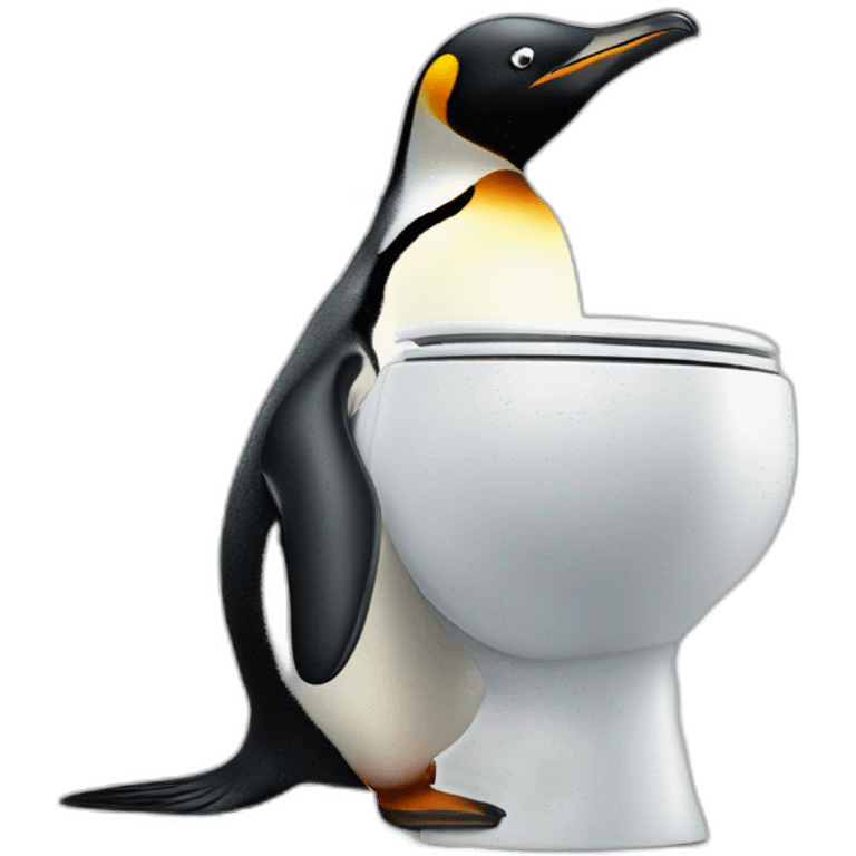 Pinguin sit on a wc emoji