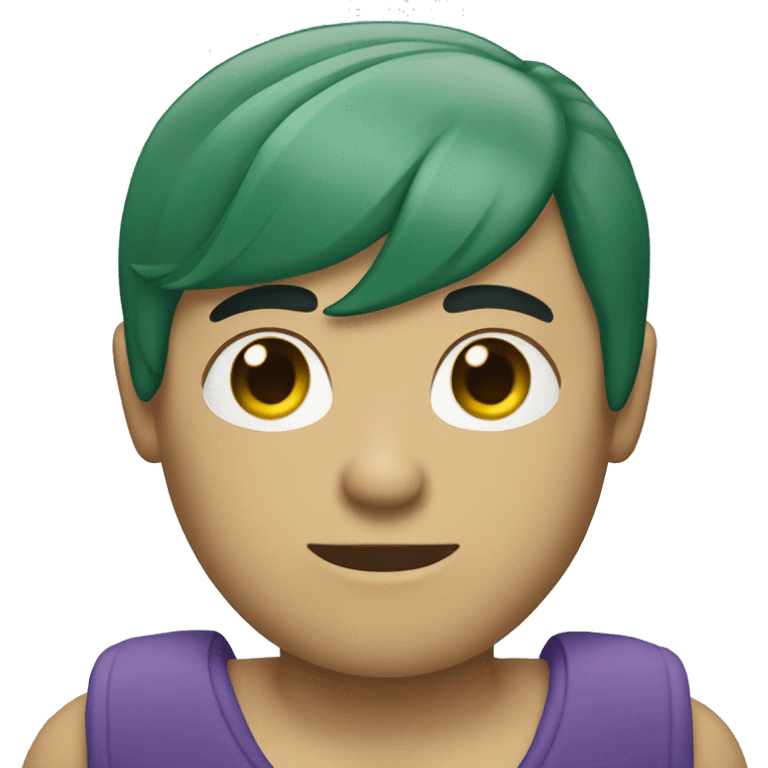 transgender masc with green hair and beard emoji