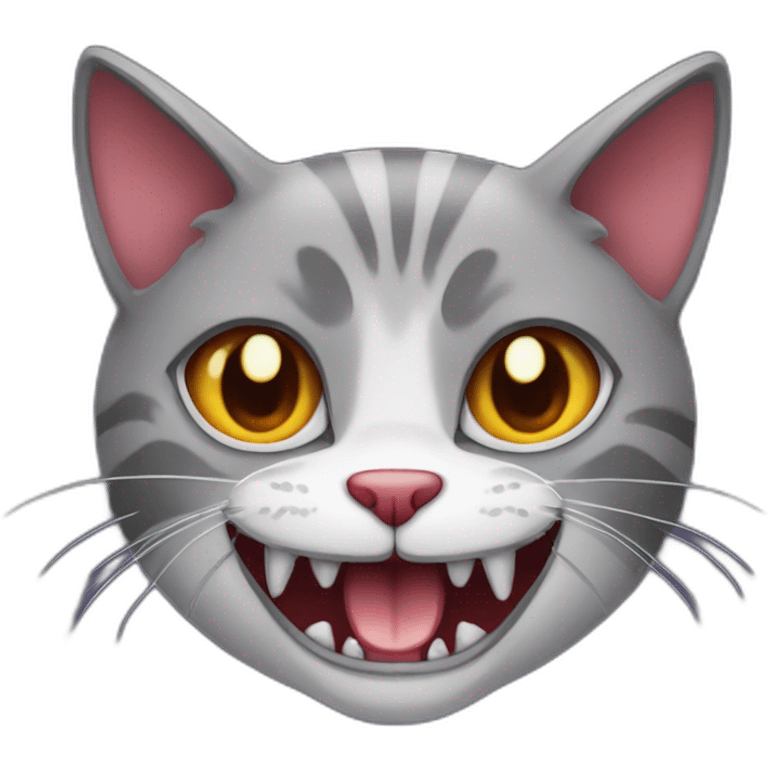 cat with vampire fangs emoji