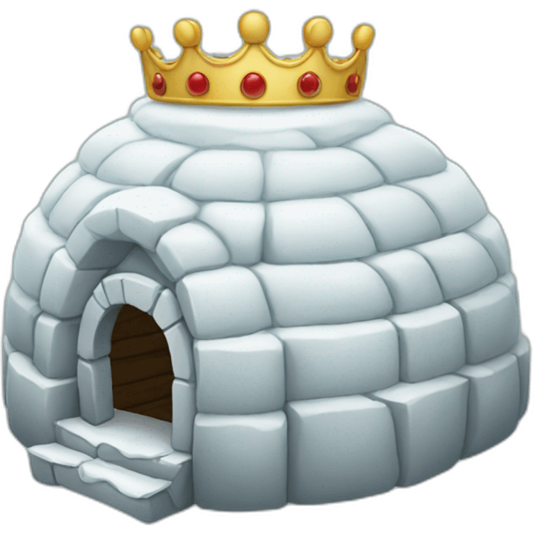 igloo with king crown on top emoji