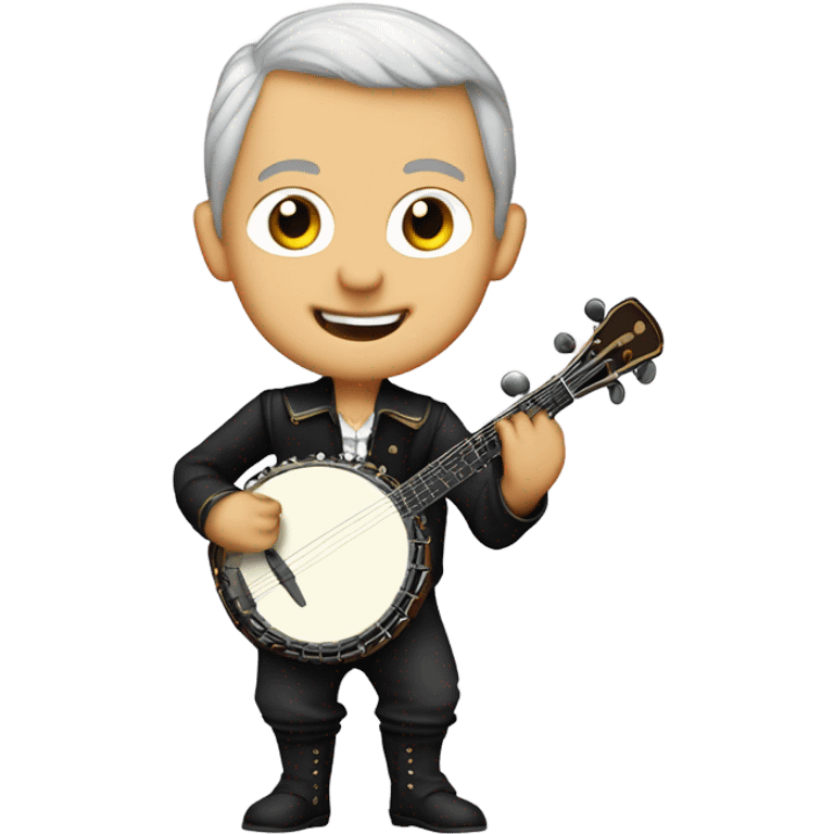 Wolfgang Mozart chibi standing young 5-string banjo emoji