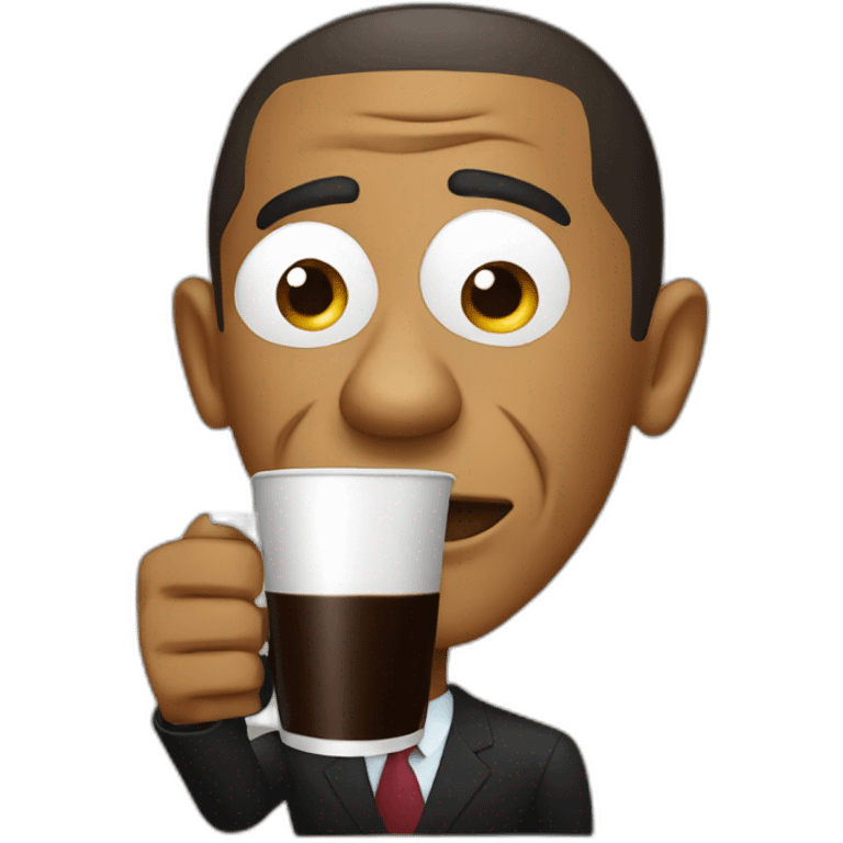 obama drink a coffee emoji