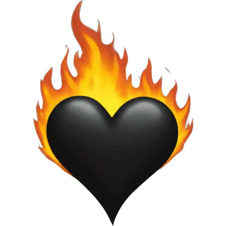 Black heart with black fire emoji