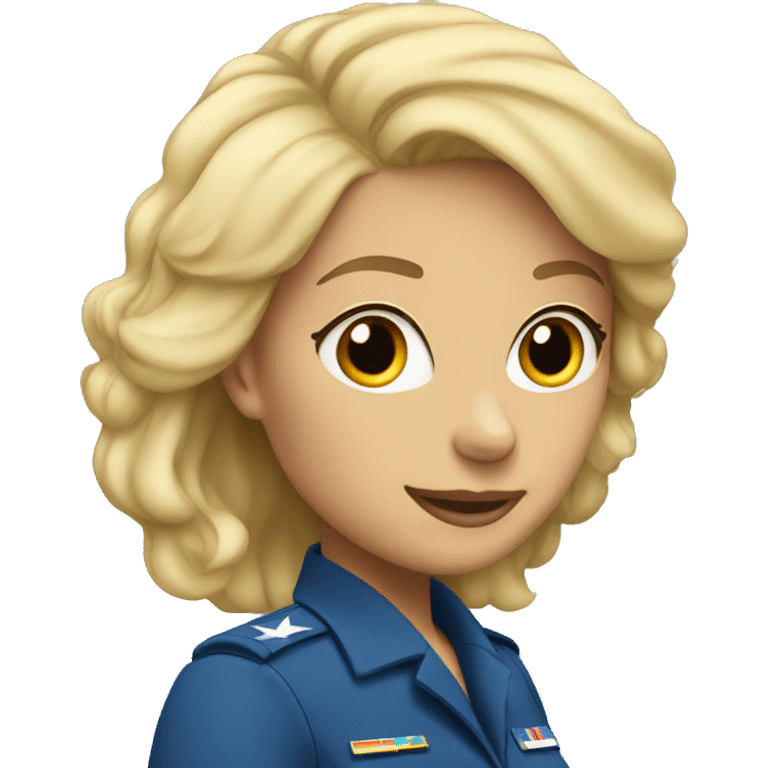 Blonde woman in Air Force uniform emoji