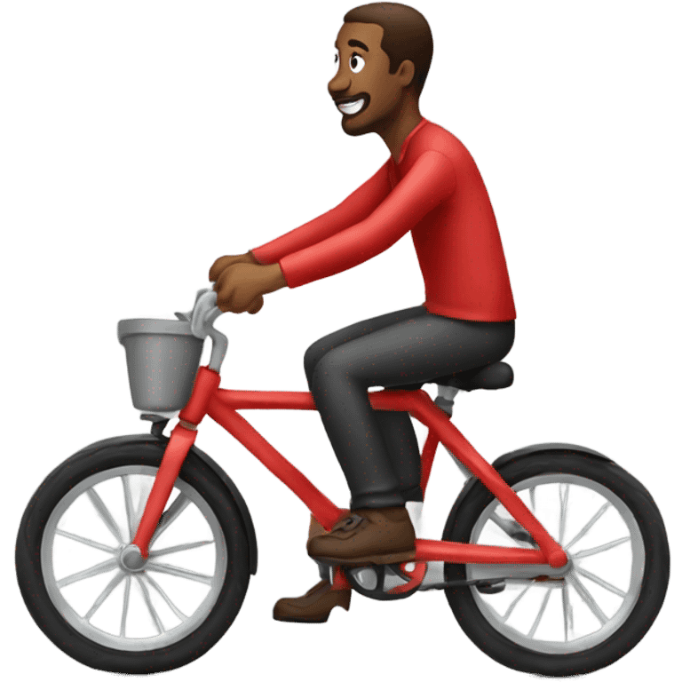 Man riding a red bike  emoji