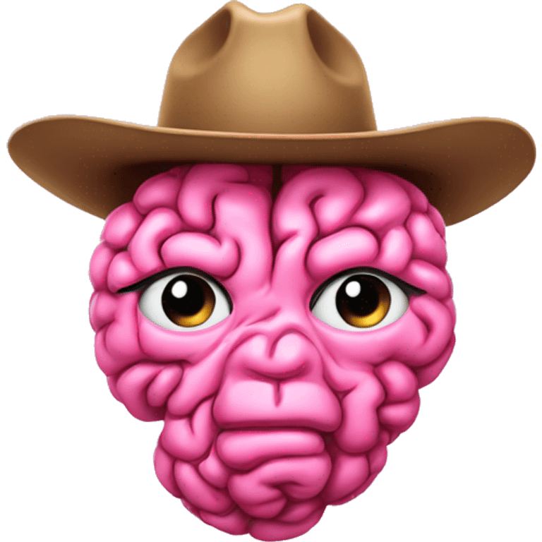 pink brain wearing a cowboy hat  emoji