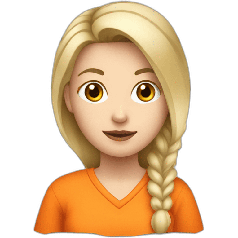 White girl Prisoner with orange shirt emoji