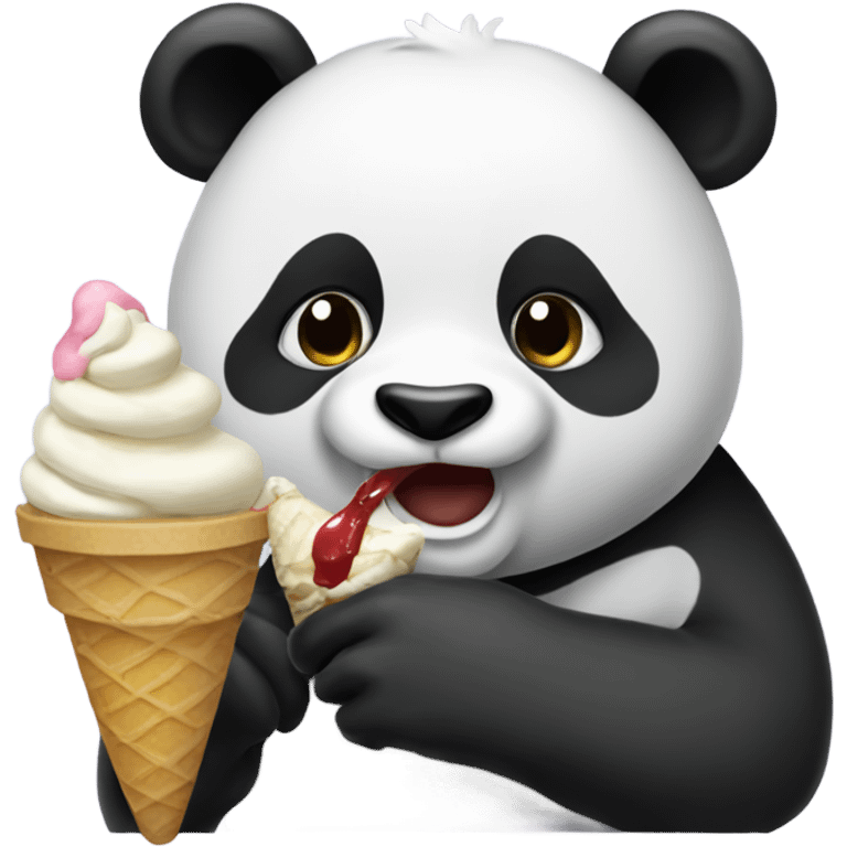 Panda eating ice cream emoji