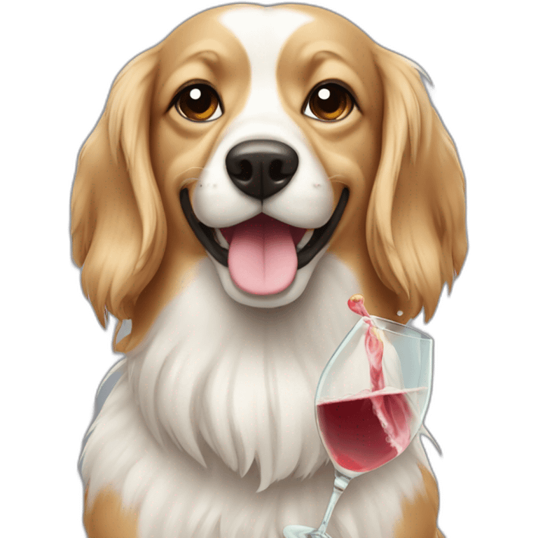 papilion dog drinking champain emoji