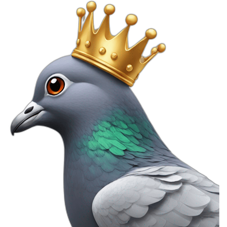 Pigeon with crown emoji