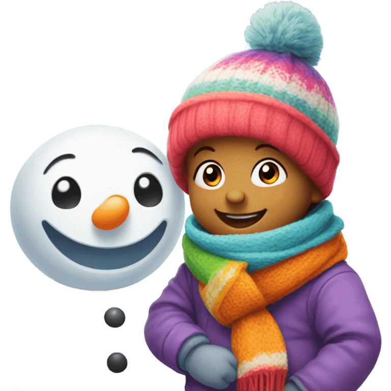 Baby with snowman emoji