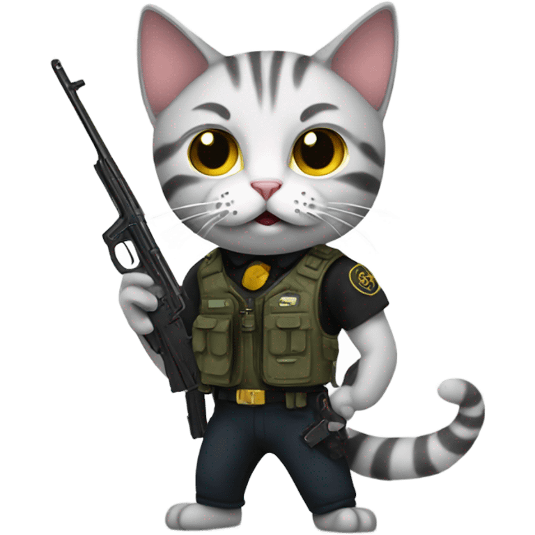 cat with gun emoji