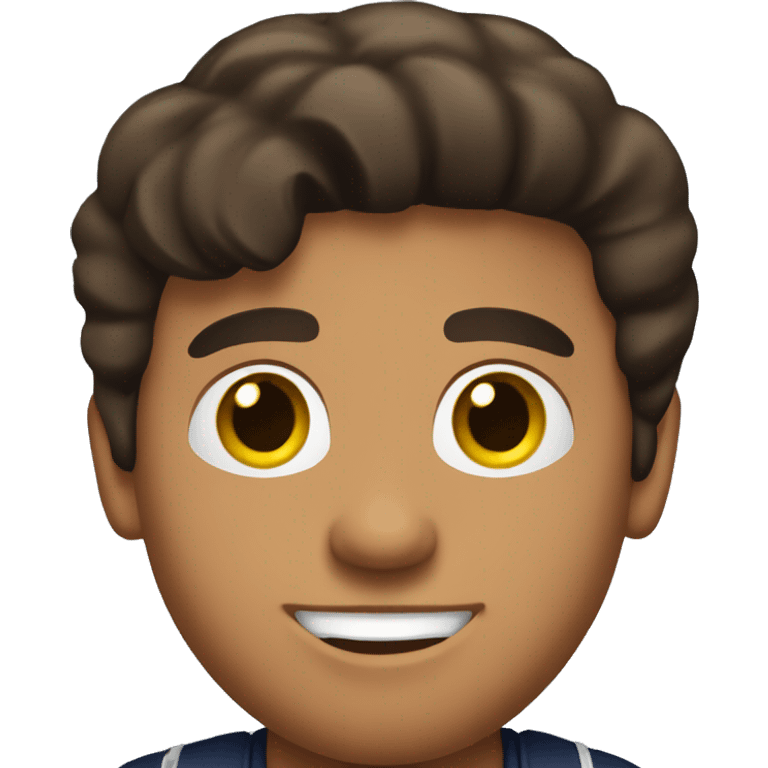 Brunette man, with tan skin, wearing a Houstons Texans emoji