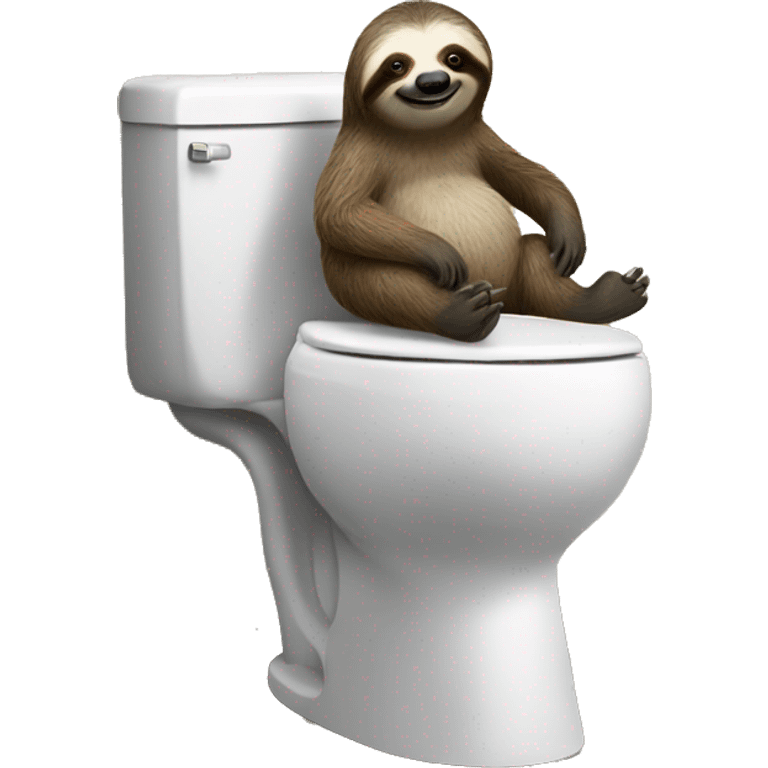 Sloth sitting on toilet emoji