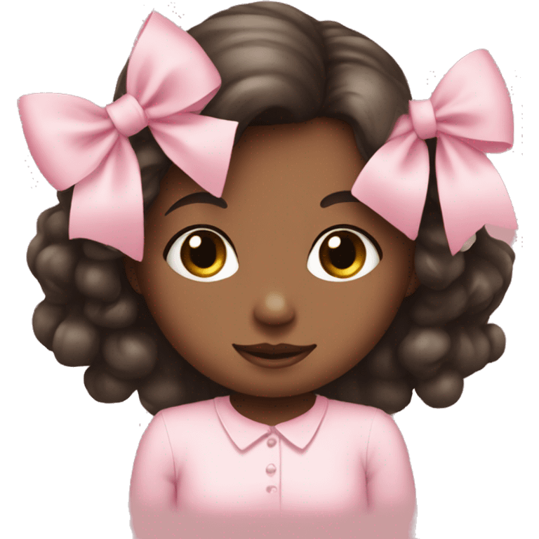 Girl with a baby pink bow emoji