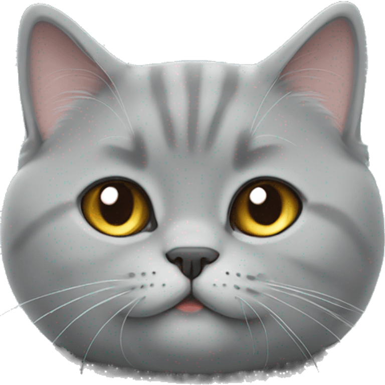 British shorthair cat grey and fluffy emoji