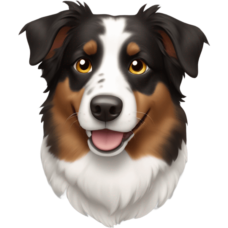 black brown and white australian shepherd dog emoji