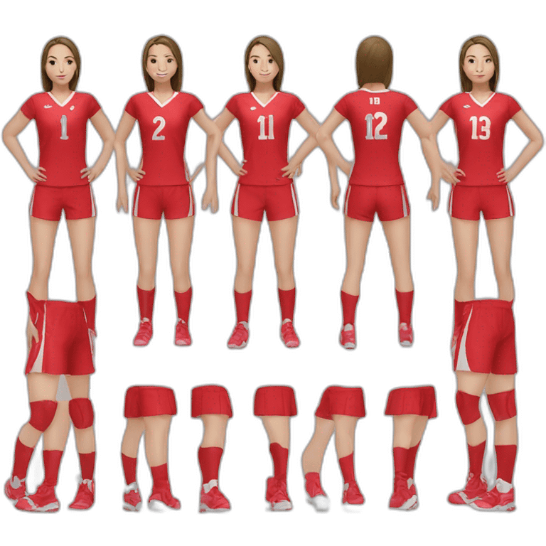 red volleyball uniform emoji