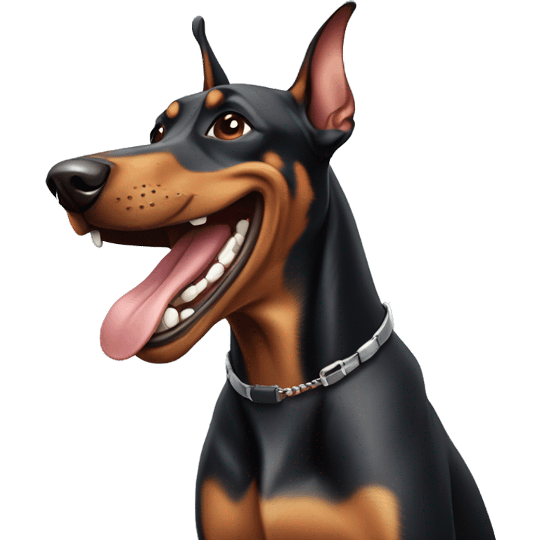 Perro Doberman sonriendo  emoji