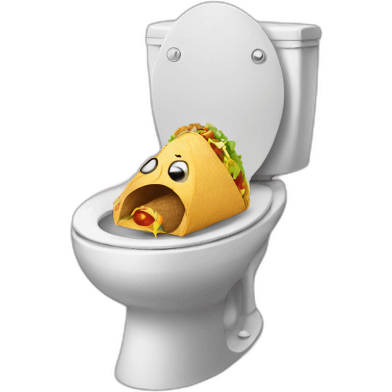 taco crying on toilet emoji