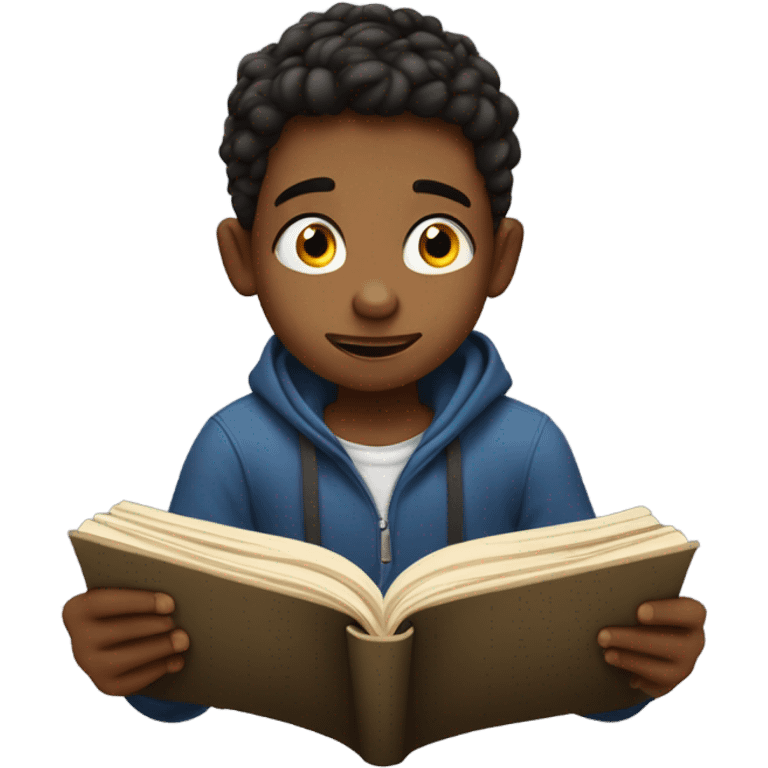 boy reading book emoji