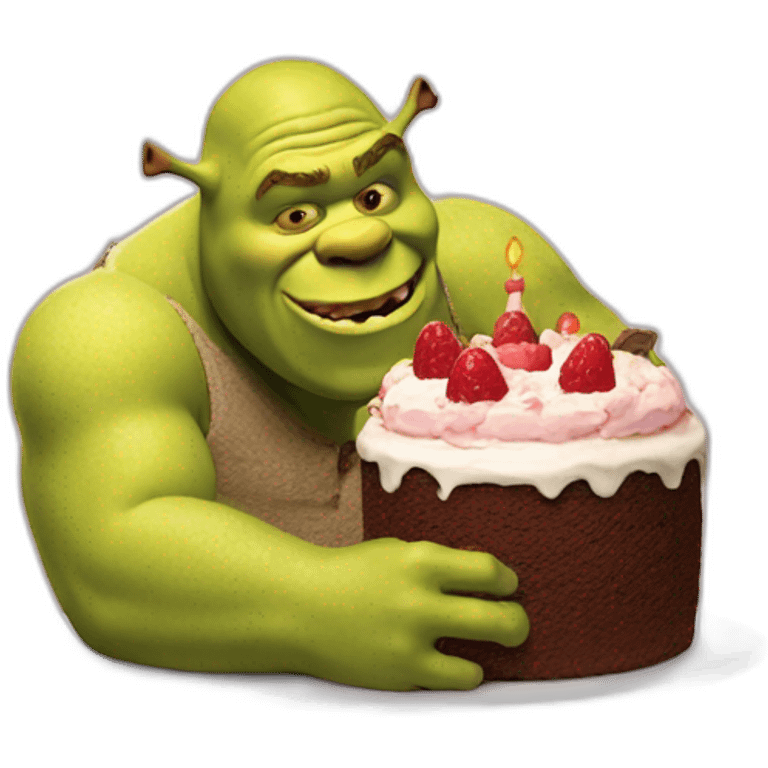 shrek eats a cake emoji