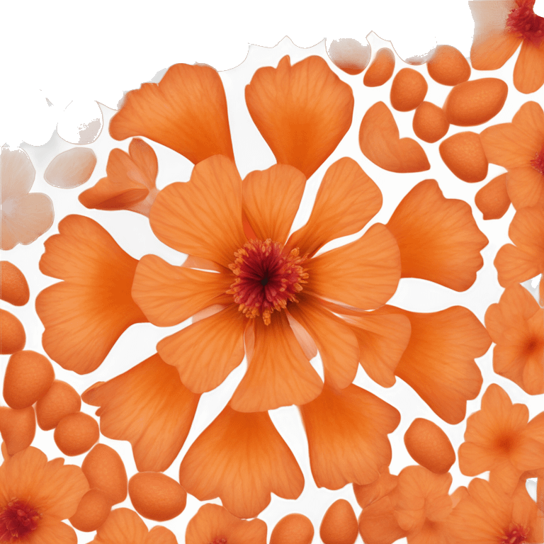 delicate petals resembling dry husks surrounding a brightly colored fruit-like center. Use shades of orange or reddish-orange for the petals and center to capture its vibrant look. Aim for instant recognition. emoji