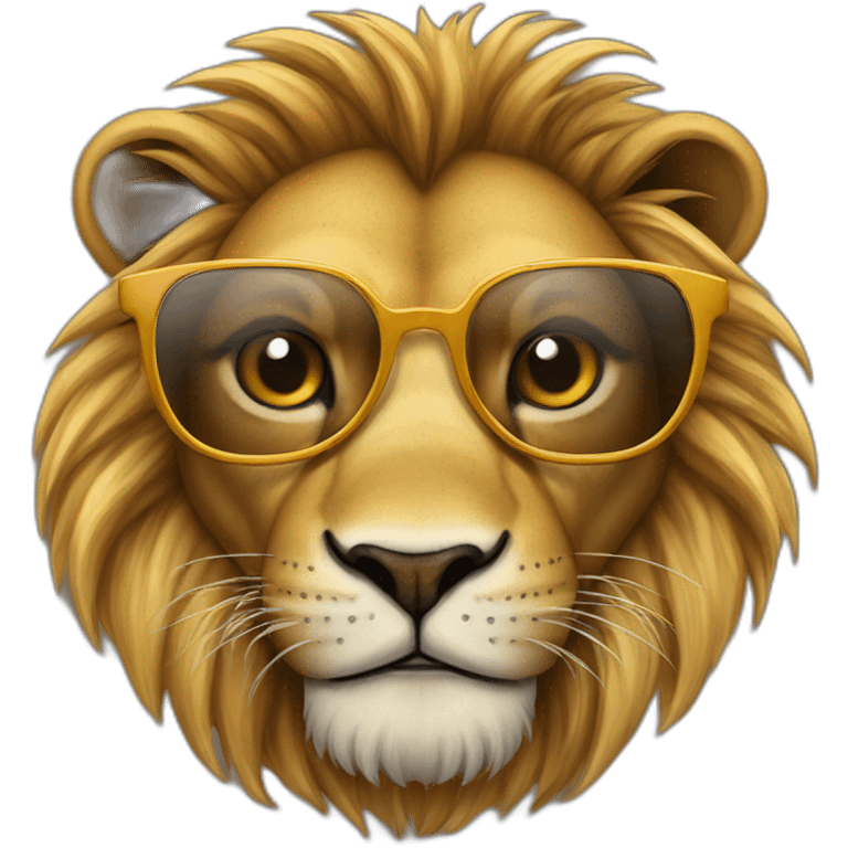 Lion avec des lunettes  emoji