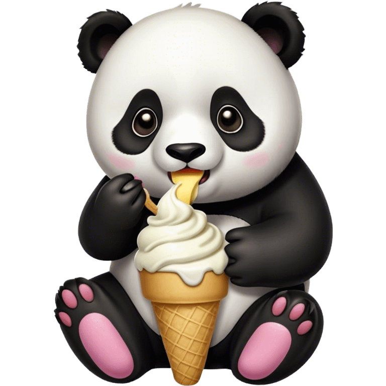 Panda eating ice cream emoji