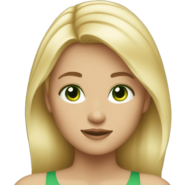 Girl blond hair and green eyes  emoji