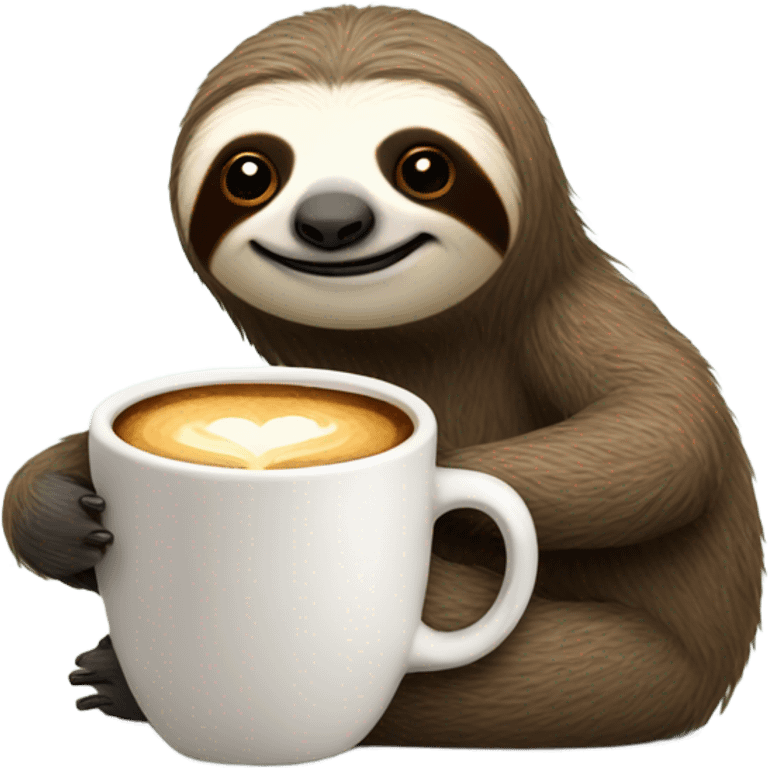 Sloth with coffee emoji