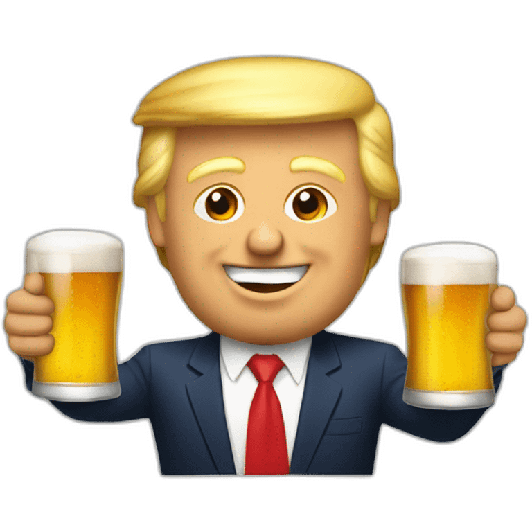 Trump bois une bière emoji