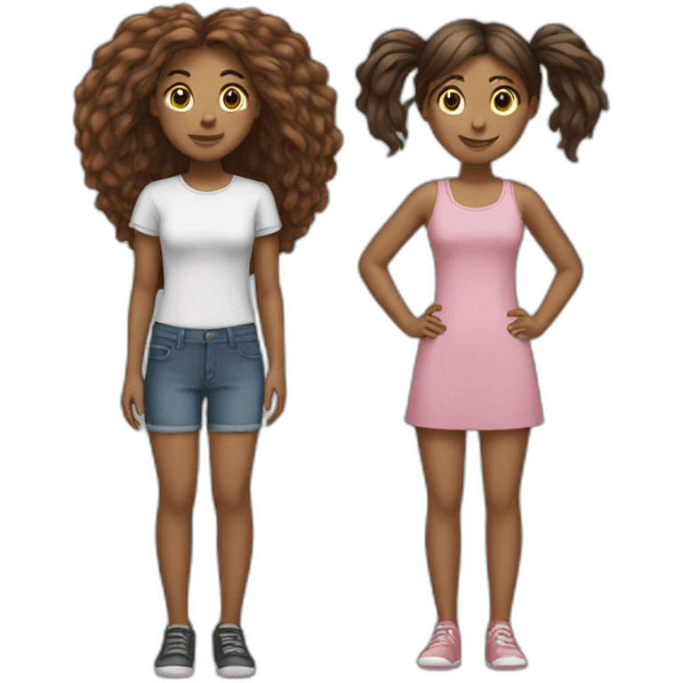 hair and girls standing together emoji