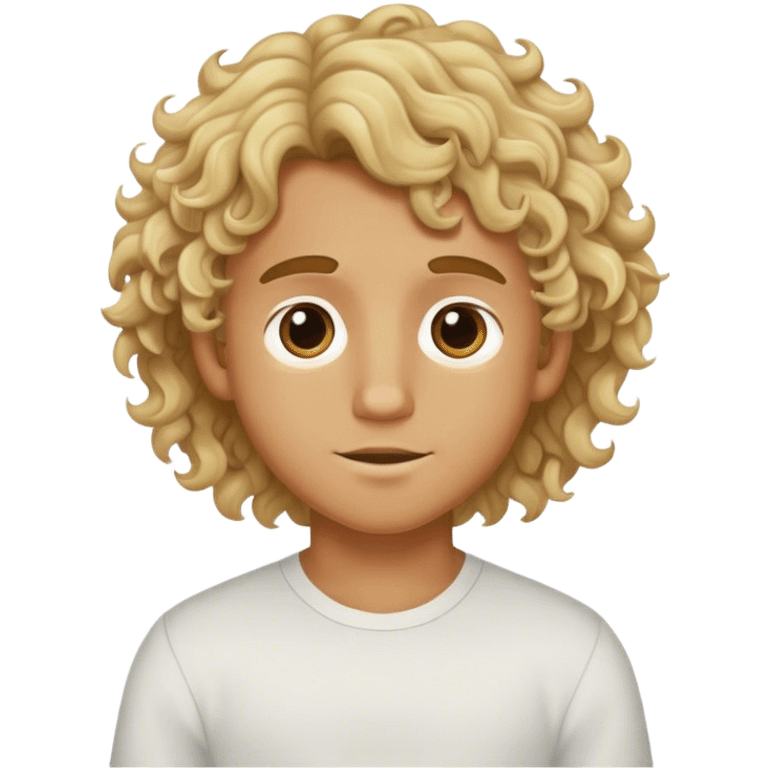 Blonde wavy curly  hair medium tan boy emoji