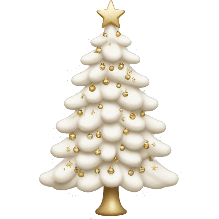 White christmas tree with beige ornaments emoji