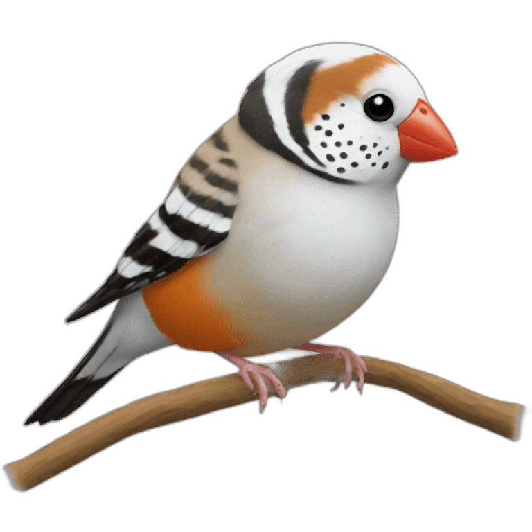 chestnut flanked white zebra finch emoji