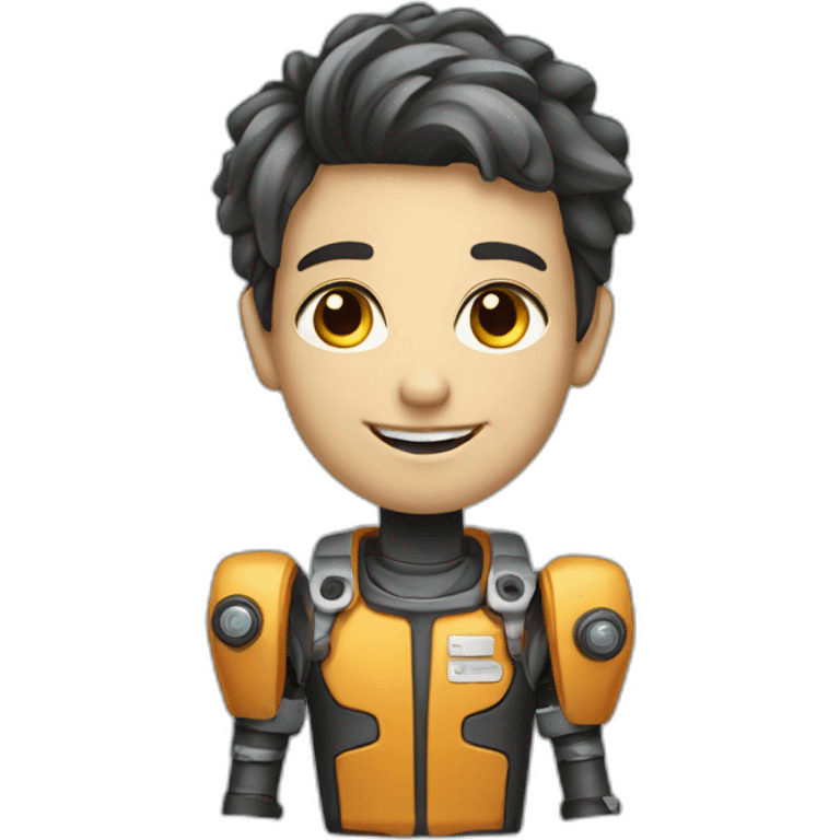 believe me a young robotics engineer, expert in hardware and software technology, with tools, emoji