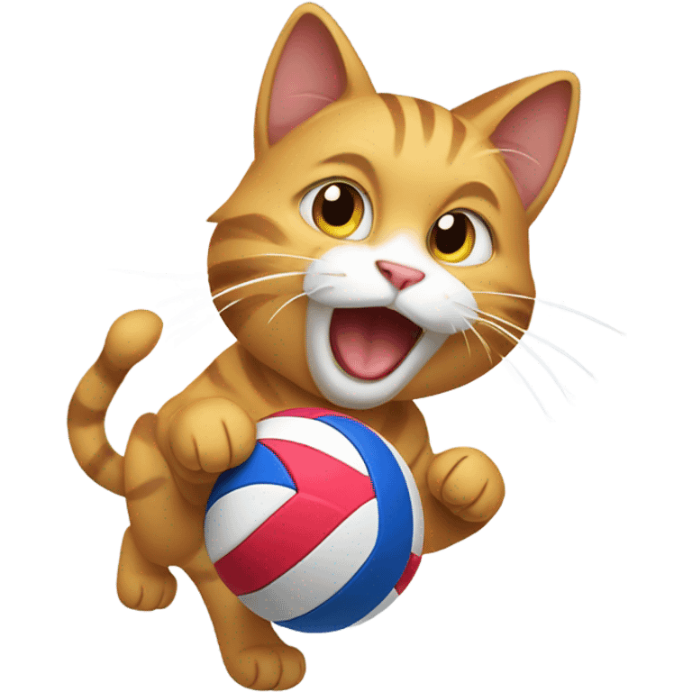 Cat playing volleyball emoji