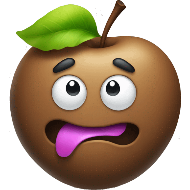 poop holding apple emoji