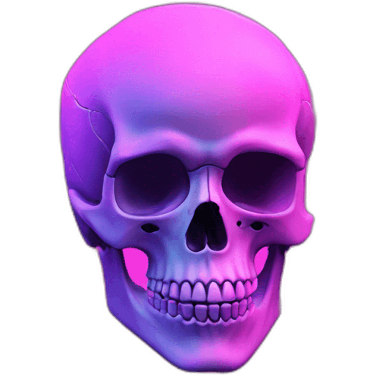 skull neon vaporwave emoji