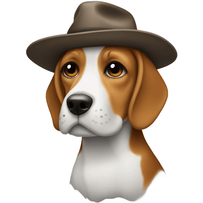 Beagle with a hat emoji