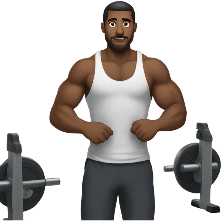 A man working in gym emoji