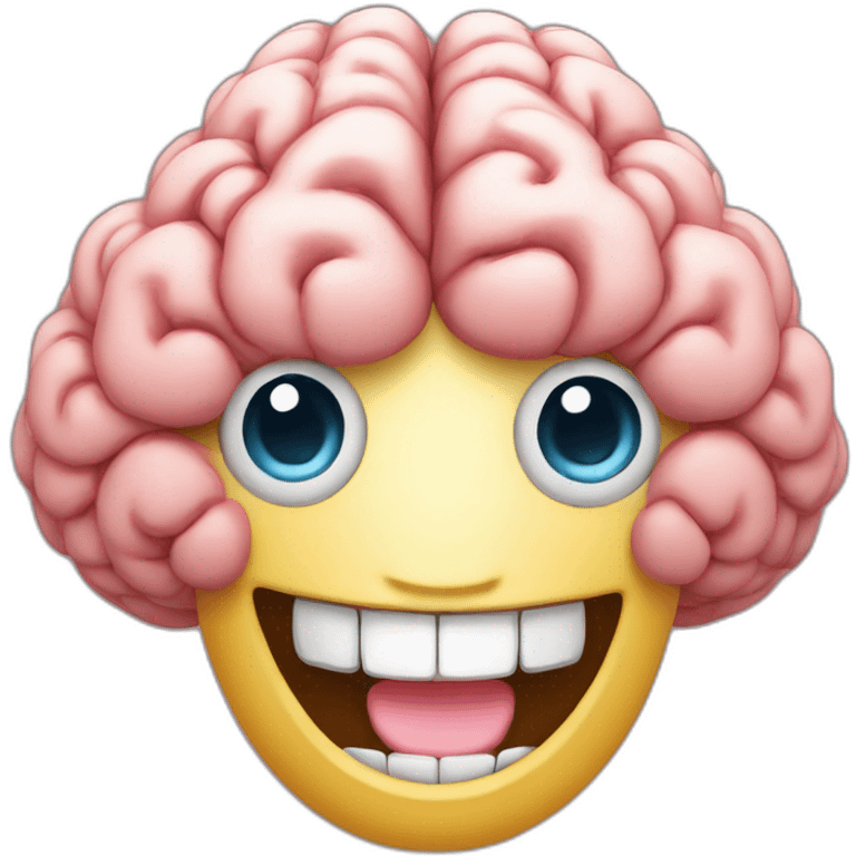 Funny brain smiling  emoji