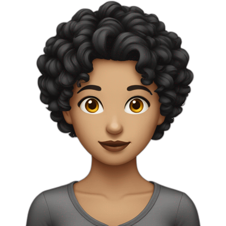 Moldovanian girl black short curly hair emoji