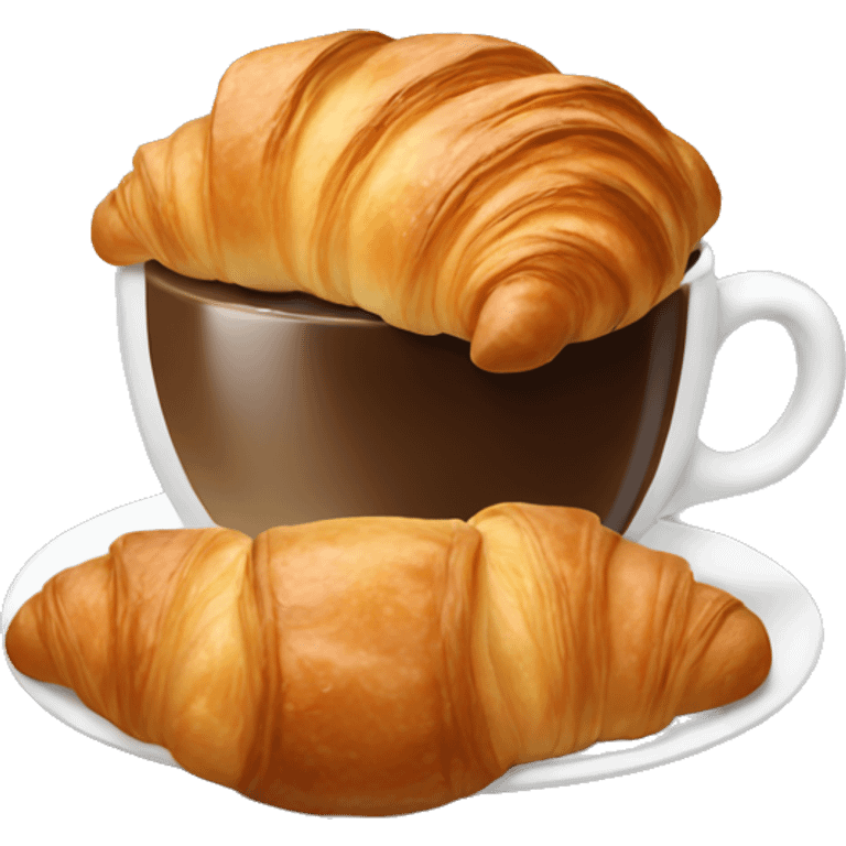 croissant with coffee emoji