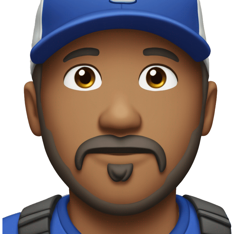 Gamer dad blue baseball cap goatee brown eyes emoji